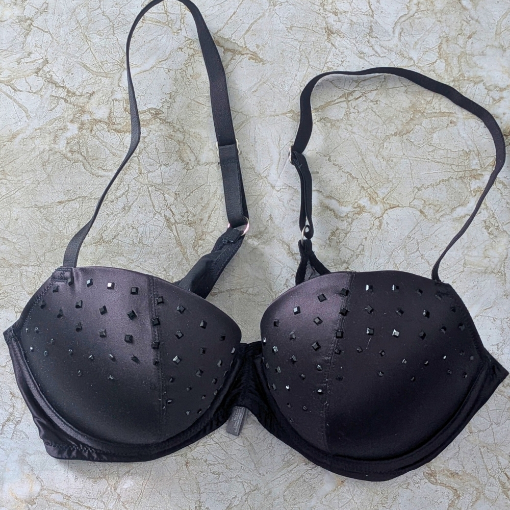 Aerie Black Studded Demi Bra - 36B